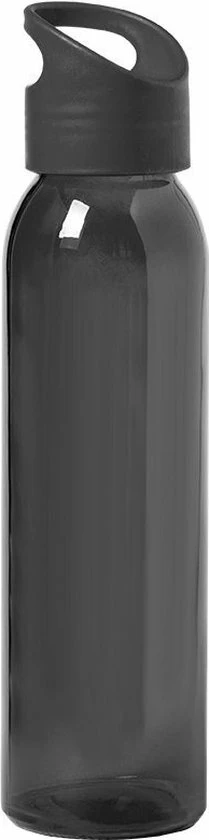 Bellatio Design Glazen Waterfles/drinkfles Zwart Transparant Met Schroefdop Met Handvat 470 Ml - Sportfles - Bidon 3 Bellatio Design Glazen Waterfles/drinkfles Zwart Transparant Met Schroefdop Met Handvat 470 Ml - Sportfles - Bidon