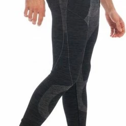 Apollo Thermo Broek Ondergoed Lang Voor Heren Zwart Melange - Wintersport Kleding - Thermokleding - Maat XL (54)