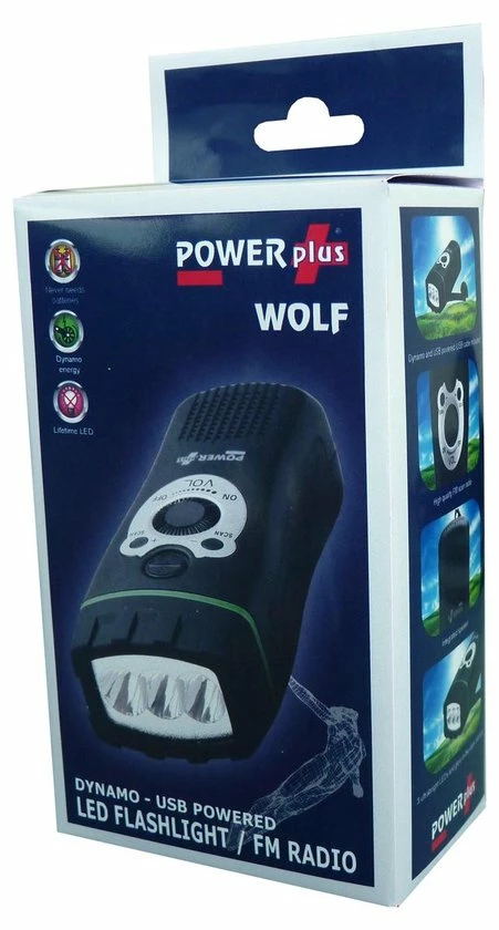POWERplus Wolf Dynamo 3 LED Zaklamp FM Scan Radio | Opwindbare Radio En Zaklamp | Met Ingebouwde Oplaadbare Batterij | Dynamo En USB Oplaadbaar 12 POWERplus Wolf Dynamo 3 LED Zaklamp FM Scan Radio | Opwindbare Radio En Zaklamp | Met Ingebouwde Oplaadbare Batterij | Dynamo En USB Oplaadbaar - Afbeelding 10
