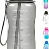 FLOOQ Motivatie Waterfles Zwart - 2 Liter Drinkfles - BPA Vrij - Waterfles Met Tijdsmarkering -CeLaVi winkel 472x840 1
