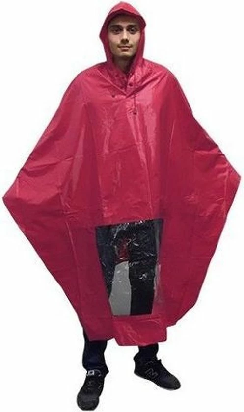 Huismerk Sport-Plein Poncho Regenponcho - Fietsponcho Fiets - Koplampproof Transparant - One Size Unisex Bordeaux - Sport-Plein 4 Huismerk Sport-Plein Poncho Regenponcho - Fietsponcho Fiets - Koplampproof Transparant - One Size Unisex Bordeaux - Sport-Plein - Afbeelding 2