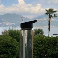 Wattamula - Milieuvriendelijke Waterfles Met Rietje - 750 ML - Taupe Transparant - Drinkfles -CeLaVi winkel 542x840 3