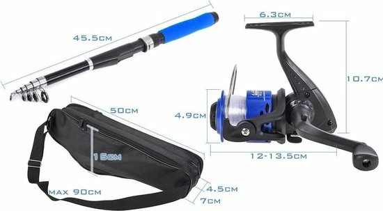 Woegel Hengelset – Complete Visset – Vishengel + Accessoires – Werpmolen 50 Meter - Hengel Van 2,1meter Inschuifbaar – Voor Beginners En Gelegenheidsvissers 5 Woegel Hengelset – Complete Visset – Vishengel + Accessoires – Werpmolen 50 Meter - Hengel Van 2,1meter Inschuifbaar – Voor Beginners En Gelegenheidsvissers - Afbeelding 3