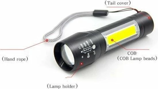 EZMarkt Zaklamp Oplaadbaar 2000 Lumen - Waterproof - Zeer Fel - Klein - 2 In 1 - Led 10 EZMarkt Zaklamp Oplaadbaar 2000 Lumen - Waterproof - Zeer Fel - Klein - 2 In 1 - Led - Afbeelding 8