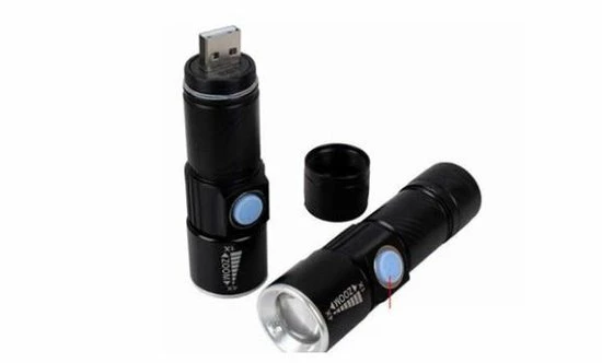 LED Flashlight Oplaadbare USB LED-zaklamp - Herlaadbare Flashlight Waterproof - 800 Lumen - Met Zoom - Waterbestendig - Zwart 11 LED Flashlight Oplaadbare USB LED-zaklamp - Herlaadbare Flashlight Waterproof - 800 Lumen - Met Zoom - Waterbestendig - Zwart - Afbeelding 9