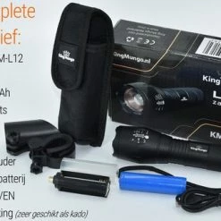 King Mungo Militaire LED Oplaadbare Zaklamp - 1000 Lumen - Zwart -CeLaVi winkel 550x336 4