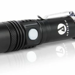 Apeiron LED Zaklamp - Oplaadbaar Met Zoomfunctie - Militaire Zaklamp - Waterdicht - Werkt Op Batterij & USB Oplaadbaar