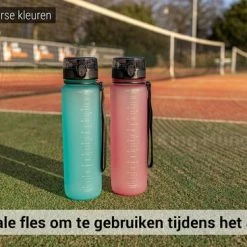Drinkfles - 1 Liter - Sport Bidon Drinkbus 1000ml - Lichtblauw - King Mungo KMDF043 -CeLaVi winkel 550x366 41