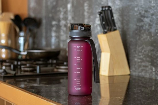 King Mungo Drinkfles - Sport Bidon Drinkbus - 1 Liter - Paars/Rood 11 King Mungo Drinkfles - Sport Bidon Drinkbus - 1 Liter - Paars/Rood - Afbeelding 9