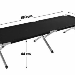 Merkloos Kampeerbed Zwart, Campingbed, Veldbed, Stretcher