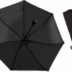 Discountershop Automatische Stormparaplu - Paraplu – Automatisch, Opvouwbaar & Windproof Tot 70 - 80 Km P/u - Ø 95 Cm - 7 Panelen - Dubbele Laag - Zwart -CeLaVi winkel 550x374