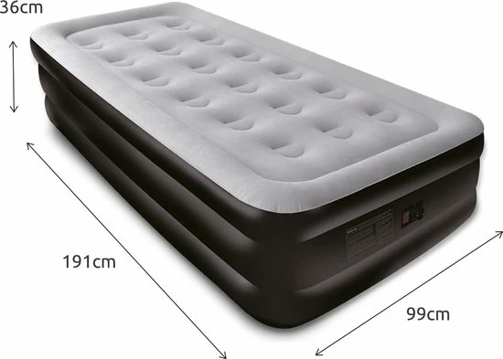 BluMill Eenpersoons Luchtbed - Met Ingebouwde Pomp - Luchtbed Zelfopblazend - Incl. Draagtas - 191x99x36 Cm 12 BluMill Eenpersoons Luchtbed - Met Ingebouwde Pomp - Luchtbed Zelfopblazend - Incl. Draagtas - 191x99x36 Cm - Afbeelding 10