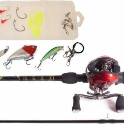FISH-XPRO Baitcasting Combo - Roofvis Set - 1.95m - Rood