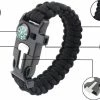 CAMPINGWISE Survival Paracord Armband Met 5 Functies In Zwart