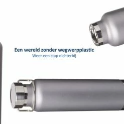 Avenue Thermosfles - RVS - 650ML - Drinkfles - Waterfles - Dubbelwandig - Koperen Binnenwand - Vacuüm Geïsoleerd - Insulated Travel Mug - Warme En Koude Dranken - Grijs - Gift - Cadeau -CeLaVi winkel 550x400