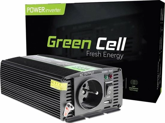 GREEN CELL Voltage Auto Omvormer 12V Naar 230V, 300W Zuivere Sinus Golf. 13 GREEN CELL Voltage Auto Omvormer 12V Naar 230V, 300W Zuivere Sinus Golf. - Afbeelding 11
