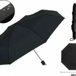 PD® - Mini Paraplu Opvouwbaar - Zwart - Mini Paraplu Handtas - Mini Paraplu Lichtgewicht - Miniparaplu