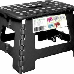 Splendole Opstapje Inklapbaar Caravanopstapje - Opvouwbaar - 100 Kg - Zwarte Krukje