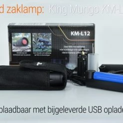 King Mungo Militaire LED Oplaadbare Zaklamp - 1000 Lumen - Zwart -CeLaVi winkel 550x422 12