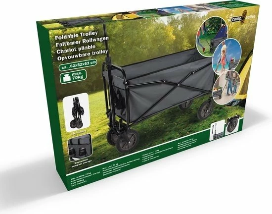 Camp Active - Bolderkar Opvouwbaar - Gemakkelijk Opvouwbaar - Compacte Opslag - Zwart 4 Camp Active - Bolderkar Opvouwbaar - Gemakkelijk Opvouwbaar - Compacte Opslag - Zwart - Afbeelding 2