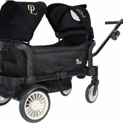 Deryan Luxe Sandy Bolderkar - Duo Buggy - Tandem Buggy - Opvouwbaar - Inklapbare Bolderwagen - Duo Kinderwagen - Zwart -CeLaVi winkel 550x447