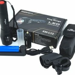 King Mungo Militaire LED Oplaadbare Zaklamp - 1000 Lumen - Zwart -CeLaVi winkel 550x456 8