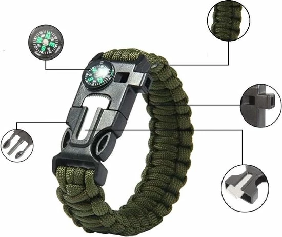 Campingwise Survival Paracord Armband Met 5 Functies 3 Campingwise Survival Paracord Armband Met 5 Functies