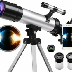 Merkloos Luxe Telescoop Met Mobiele Functie - Sterrenkijker - Telescoop Kinderen - 90X Zoom - Wetenschap - Ruimte Observatie - Incl. 3 Oculairs 6mm, 12mm En 20mm - Space Gray