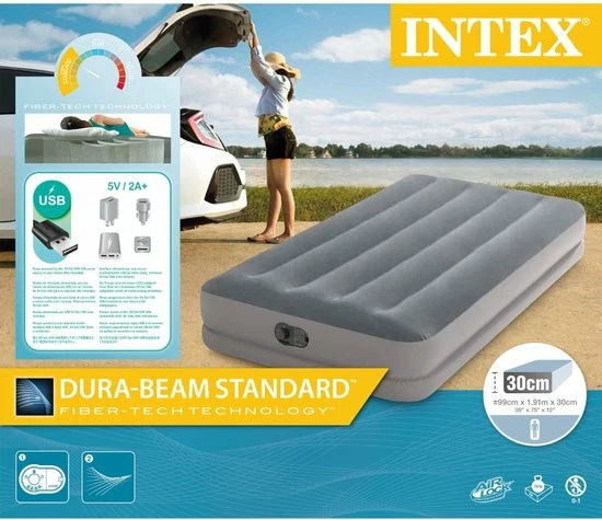 Intex Twin Prestige Mid-Rise Luchtbed - 1 Persoons 8 Intex Twin Prestige Mid-Rise Luchtbed - 1 Persoons - Afbeelding 6