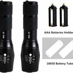 Besjaar Militaire Zaklamp - LED Zaklamp - 2000 Lumen - Inzoombaar 2 Stuks - Incl Alkalinebatterijen - Waterproof Zaklamp -CeLaVi winkel 550x482 4