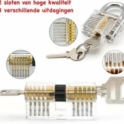 ProSolve 34 Delige Lockpick Set Voor Beginners En Gevorderden Met 2x Oefenslot Een Opberghoes En Opberg Doosjes - Lockpicking Set - Survival Kit - Gereedschapset - Doorzichtig Slot Transparant - Black Friday 2022 Deals - Slotenmaker -CeLaVi winkel 550x487 5