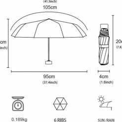 Paraplu Plaza Lichtgewicht Paraplu | Mini Paraplu | Handtas Paraplu | Elegante Paars Paraplu Eco Vriendelijk, Waterdicht En UV -CeLaVi winkel 550x490 5