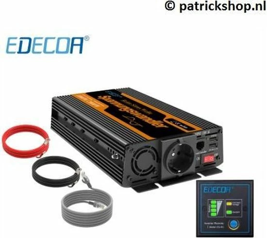Edecoa Zuivere Sinus Omvormer 12V-230V - 1000/2000W 7 Edecoa Zuivere Sinus Omvormer 12V-230V - 1000/2000W - Afbeelding 5