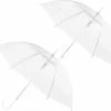 Trendo 2x Transparant Plastic Paraplu 92 Cm - Doorzichtige Paraplu - Trouwparaplu - Bruidsparaplu - Stijlvol - Bruiloft - Trouwen - Fashionable