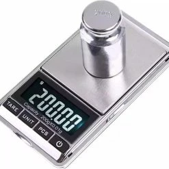 LOUZIR Nauwkeurige Digitale Mini Keuken Pocket Weegschaal - 0,01 Tot 200 Gram - Ultra Precisie Zakweegschaal - LCD Display