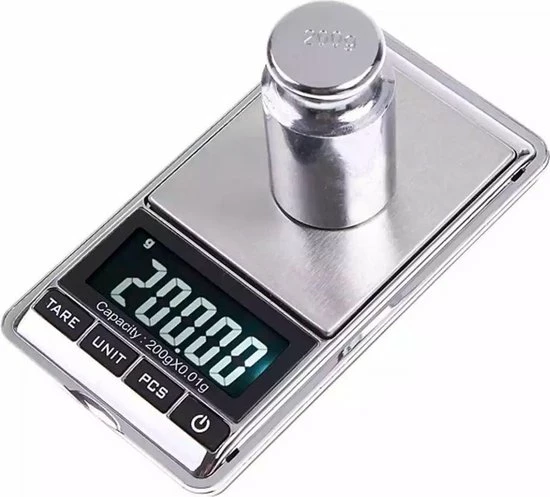 LOUZIR Nauwkeurige Digitale Mini Keuken Pocket Weegschaal - 0,01 Tot 200 Gram - Ultra Precisie Zakweegschaal - LCD Display 3 LOUZIR Nauwkeurige Digitale Mini Keuken Pocket Weegschaal - 0,01 Tot 200 Gram - Ultra Precisie Zakweegschaal - LCD Display