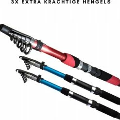 ProCatch® 244 | Hengelset - Vishengel Set Compleet - Werphengel - Vissen - 3 Hengels + Enorm Veel Accessoires - 3/2,1 Meter Uitschuifbaar + GRATIS Opbergtas, Visvoer En Visnet -CeLaVi winkel 550x498 2