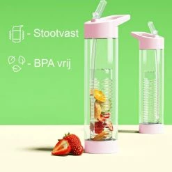 Happyshopper Waterfles Met Rietje En Fruit Filter | Roze 13 Happyshopper Waterfles Met Rietje En Fruit Filter | Roze -CeLaVi winkel 550x503 1