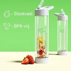 Happyshopper Waterfles Met Rietje - Fruit Filter - Tritan Drinkfles - Volwassenen - Wit 12 Happyshopper Waterfles Met Rietje - Fruit Filter - Tritan Drinkfles - Volwassenen - Wit -CeLaVi winkel 550x503 3