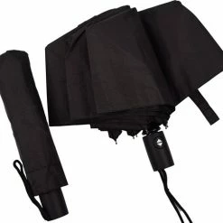Discountershop Automatische Stormparaplu - Paraplu – Automatisch, Opvouwbaar & Windproof Tot 70 - 80 Km P/u - Ø 95 Cm - 7 Panelen - Dubbele Laag - Zwart -CeLaVi winkel 550x504