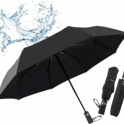 Beefree 100% Glasvezel Duurzame Paraplu - 103cm - UV Bescherming - Zwart