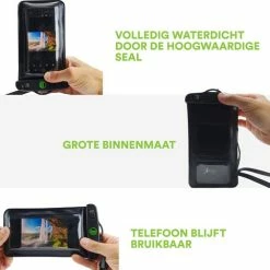 Jaunti | Waterdichte Telefoonhoesjes | Waterdicht Telefoonhoesje | Onderwater Hoesje Telefoon | Waterbestendig Telefoonzakje| Universeel Hoes Zwart | Iphone Pro Max & Samsung Ultra -CeLaVi winkel 550x506 10