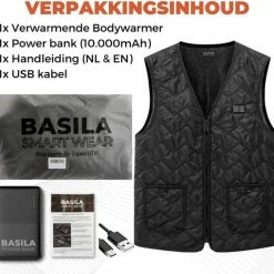 Basila® V-Hals Bodywarmer Met Powerbank - M - 8 Zones - Tot 60 °C - Thermo Kleding - Heated Vest - Elektrische Kleding - Thermo Vest - Verwarmde Vest - Verwarmde Kleding -CeLaVi winkel 550x509 10