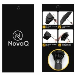 NovaQ Storm Paraplu Opvouwbaar - Grijs - Polsband - Automatisch Uitklapbaar - Tot 100km P/u Windproof - 110 Cm - 12 Panelen -CeLaVi winkel 550x512