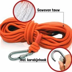 Magfishion Vismagneet Touw - 10 Meter Lang - Karabijnhaak - 500 KG Trekkracht - Dik Touw Met Musketonhaak - Oranje 8 Magfishion Vismagneet Touw - 10 Meter Lang - Karabijnhaak - 500 KG Trekkracht - Dik Touw Met Musketonhaak - Oranje -CeLaVi winkel 550x528 8