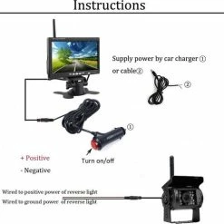 BrandWay Draadloze Auto Achteruitrijcamera Set Met Nachtzicht En 7 Inch Scherm - Achteruitrij Camera Draadloos Voor Auto / Camper / Caravan / Vrachtwagen / Landbouw -CeLaVi winkel 550x529 10