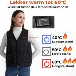 Basila® V-Hals Bodywarmer Met Powerbank - M - 8 Zones - Tot 60 °C - Thermo Kleding - Heated Vest - Elektrische Kleding - Thermo Vest - Verwarmde Vest - Verwarmde Kleding -CeLaVi winkel 550x533 13