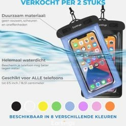 Waterdichte Telefoonhoesjes - Drybag Set Van 2 Stuks - Onderwater Hoesje Telefoon Voor Alle Telefoons - Waterdicht Telefoonhoesje Earkings - Zwart & Donker Blauw -CeLaVi winkel 550x533 21