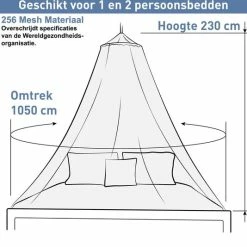 Universal Backpackers Klamboe Voor Op Reis En Thuis Geschikt Voor 1 En 2 Personen – Lichtgewicht 2 Persoons Muskietennet Met Gratis Reistas En Ophang Set - Muggennet Tweepersoons -CeLaVi winkel 550x534 3