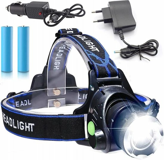 Novity® Ultrakrachtige Militaire Hoofdlamp Oplaadbaar - 500 Meter Bereik - UNIEKE ZOOM Functie - Waterdicht - INCLUSIEF Twee Accu's 3 Novity® Ultrakrachtige Militaire Hoofdlamp Oplaadbaar - 500 Meter Bereik - UNIEKE ZOOM Functie - Waterdicht - INCLUSIEF Twee Accu's